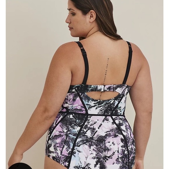 New! Torrid sz 4 Palms Tropical Bathing Swim Suit 4X - Picture 4 of 5
